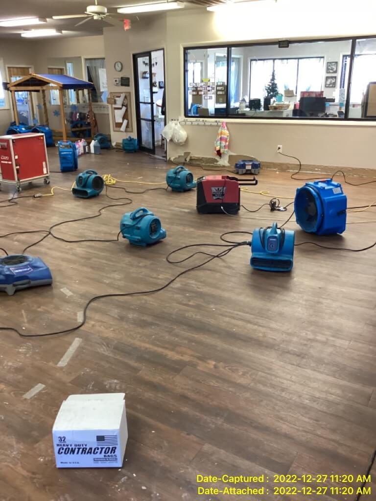 Commercial Water Damage Repair Using Dehumidifiers Air Movers Fans Tools in Nashville Tennessee